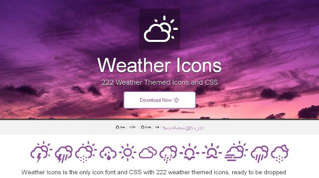 WebDesign 222 Icônes thématiques Météo - Weather Icons