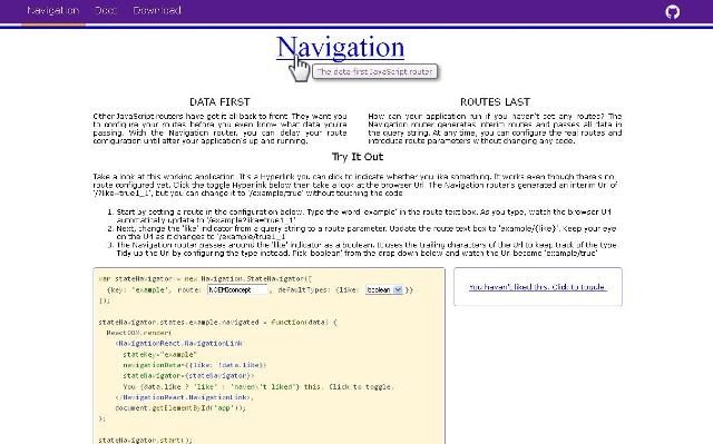 WebDesign Bibliothèque JavaScript pour router dynamiquement vos données - Navigation