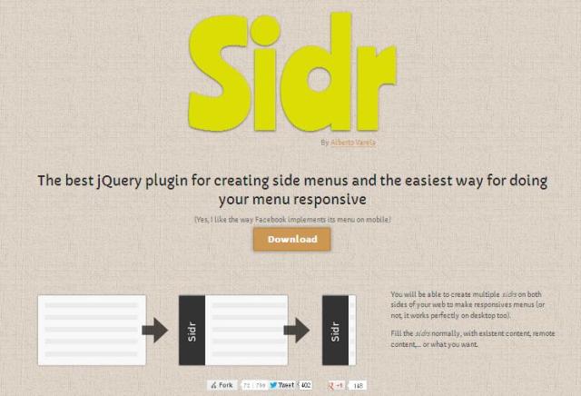 WebDesign Créer des menus latéraux simplement avec jQuery - Sidr