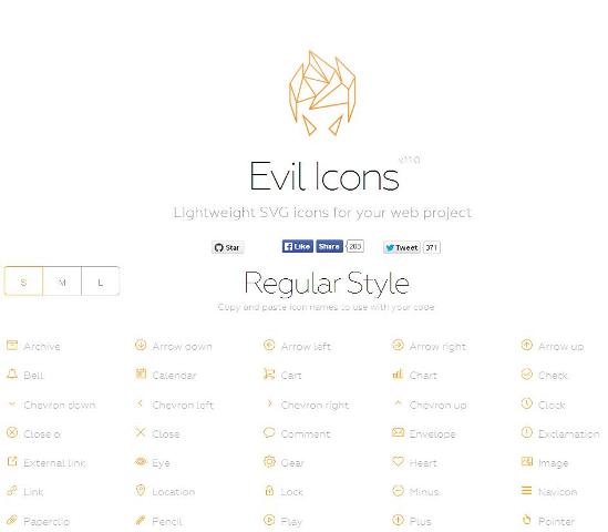 WebDesign Des icônes au format SVG pour vos projets Web - Evil-Icons