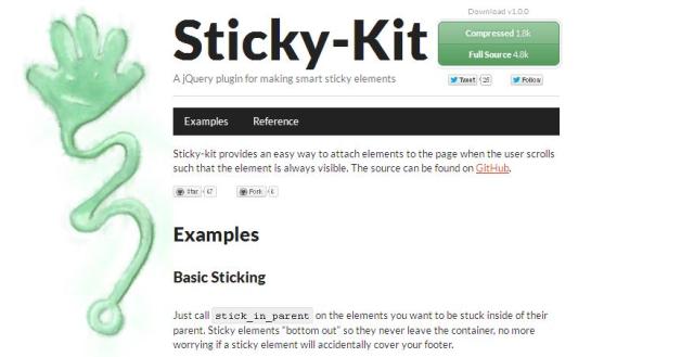 WebDesign Fenêtres permanentes intelligente avec jQuery - Sticky-Kit