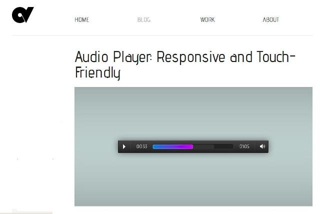 WebDesign Lecteur audio javascript réactif avec support tactile - AudioPlayer.js