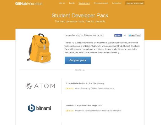 WebDesign Pack développeur pour étudiants GitHub