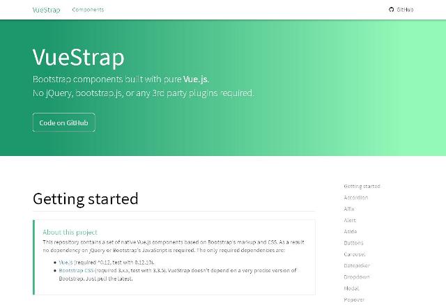 WebDesign Un Composant Bootstrap contruit avec Vue.js - VueStrap