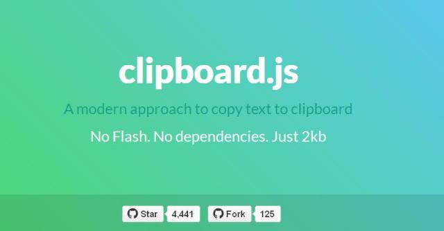 WebDesign Un Script JavaScript sans Flash pour copier-coller - clipboard.js