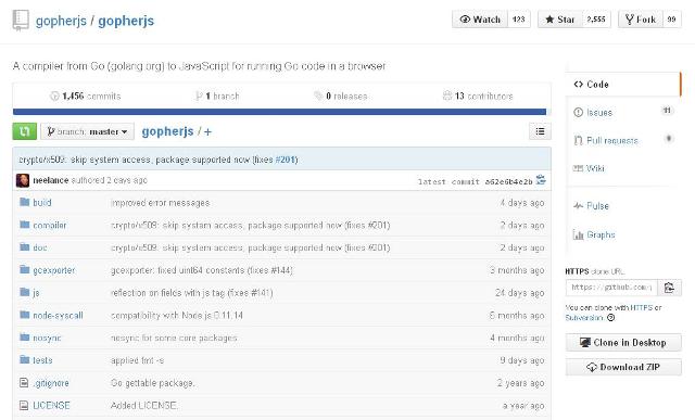 WebDesign Un compilateur de Go vers JavaScript - GopherJS