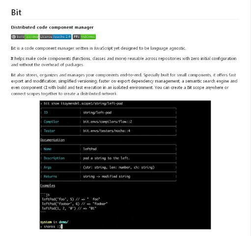 WebDesign Un extrateur et gestionnaire de composants JavaScript - Bit