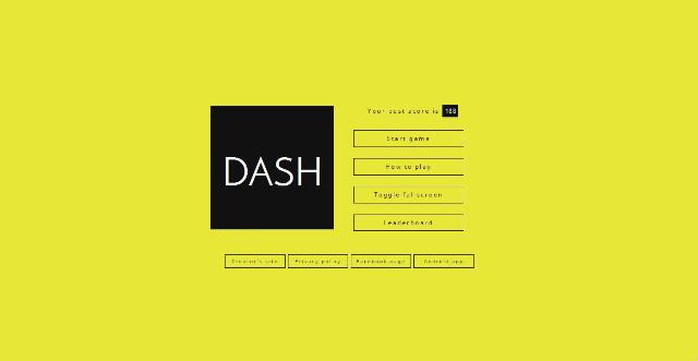 WebDesign Un jeu JavaScript open source développé à partir de VanillaJS - Dash