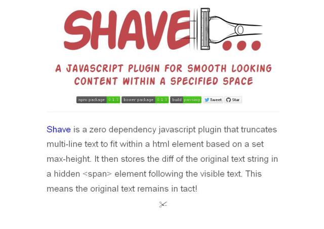 WebDesign Un plugin JavaScript pour adapter votre texte à une certaine taille - Shave
