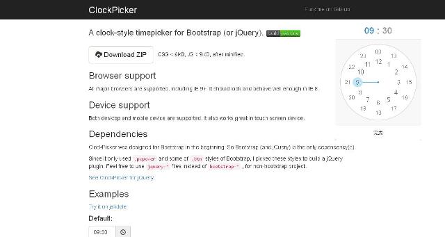 WebDesign Un selecteur dhoraire pour Bootstrap ou jQuery - ClockPicker