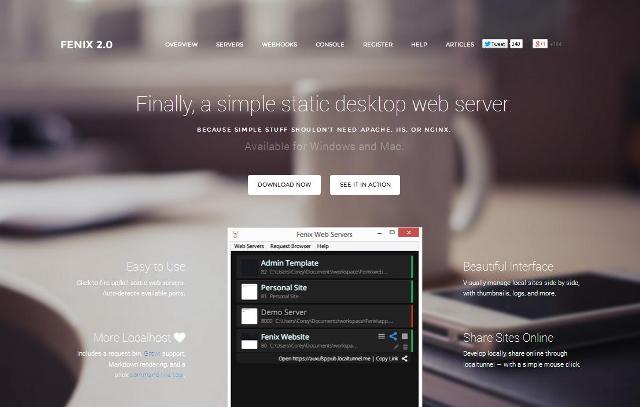 WebDesign Un serveur web de bureau pour développeurs - Fenix