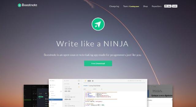 WebDesign Une application JavaScript de prise de notes - boostnote