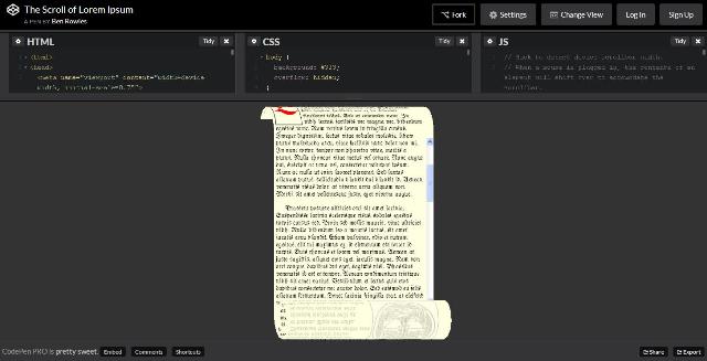 WebDesign Une autre manière de faire défiler vos textes - The Scroll of Lorem Ipsum