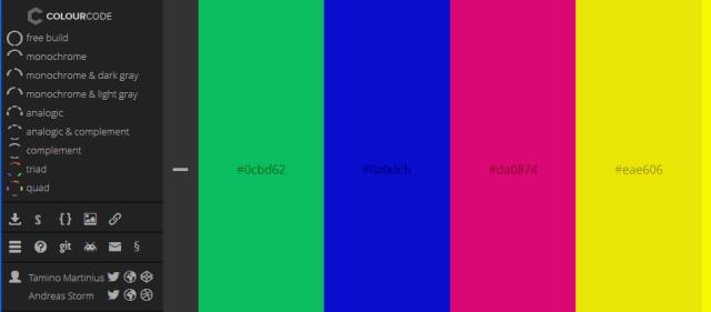 WebDesign Une belle Application en ligne pour créer les jeux de couleurs - Colourcode
