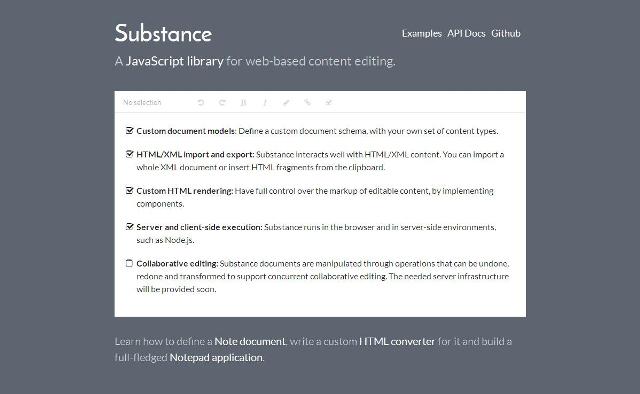 WebDesign Une bibliothèque JavaScript pour lécriture de contenu Web - Substance