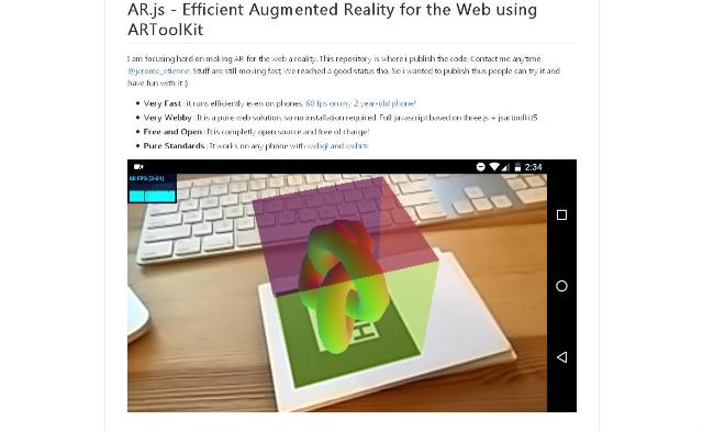 WebDesign Une bibliothèque JavaScript pour une application de réalité augmentée - AR.js