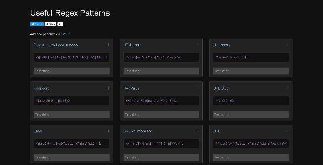WebDesign Une collection de modèles pour les filtres Regex - Useful Regex Patterns