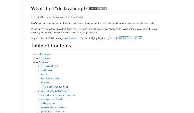 WebDesign Une liste dexemples JavaScripts particuliers - wtfjs