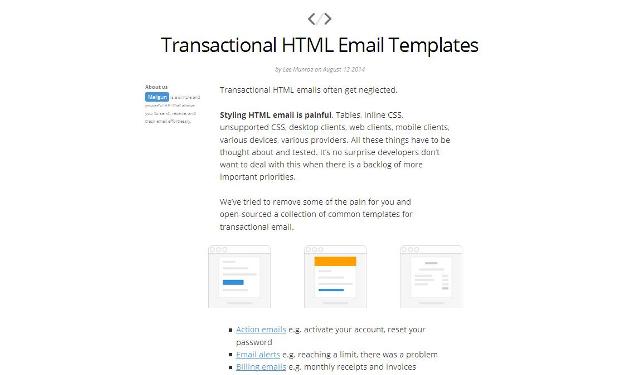 Modèles demail HTML open sourse supporté par la pluspart de client de messagerie
