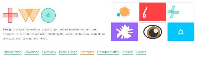 WebDesign API conviviale de Dessin Pour SVG Canvas et WebGL - Two.js