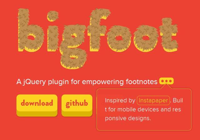 WebDesign Affichage distingué des notes de pied de page avec jQuery - Bigfoot