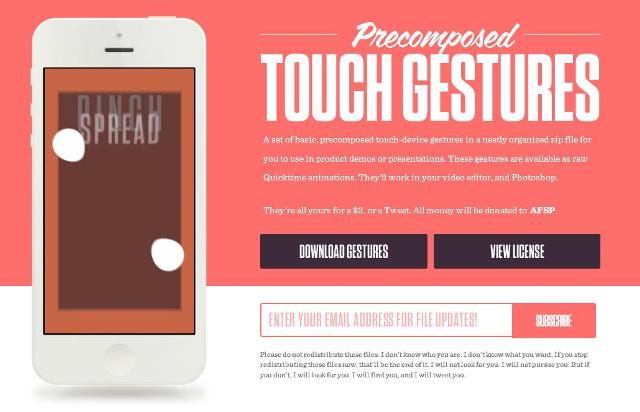 WebDesign Animations des gestes tactiles pour les démos dutilisation - Precomposed Touch Gestures
