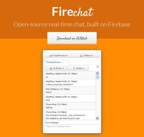 WebDesign Application de Chat open source sans code coté serveur - Firechat
