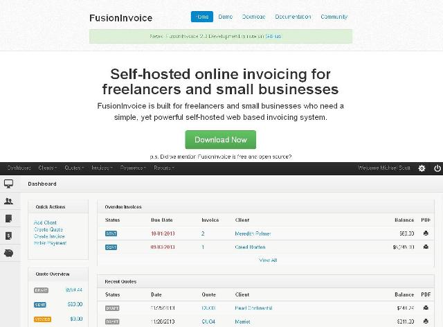 WebDesign Application de facturation en ligne libre et hébergé - FusionInvoice