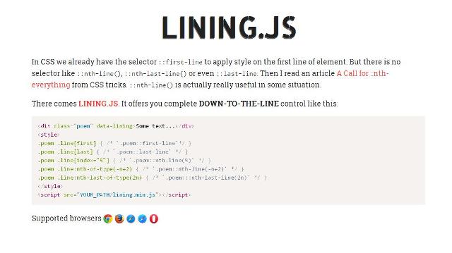 WebDesign Appliquez vos styles CSS sur nimporte quelle ligne de texte - Lining.js