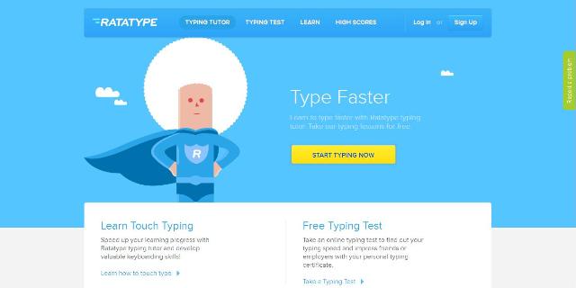 WebDesign Apprenez à taper plus vite - Ratatype