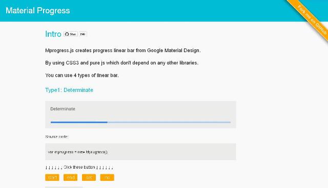 WebDesign Barre de progression JavaScript de type Google Material Design - Mprogress