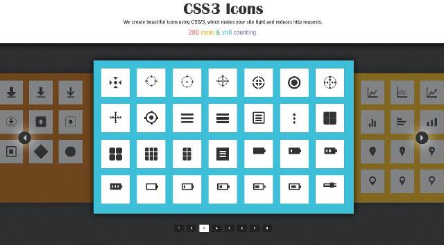WebDesign Bibliothèque de plus de 200 icones en pure CSS3 - CSS3 icons