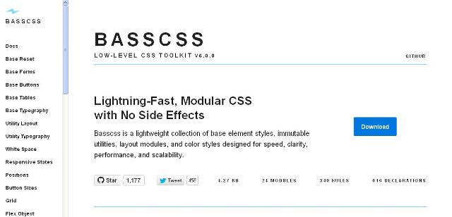 WebDesign Collection de styles basiques conçus pour la vitesse - BassCss