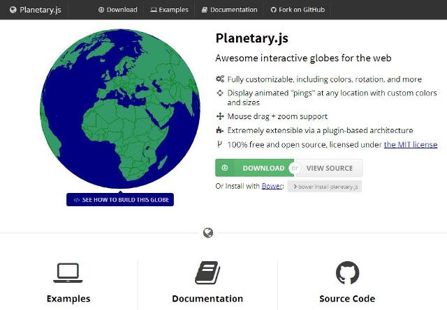 WebDesign Construire des planètes interactives impressionnantes - Planetary.js
