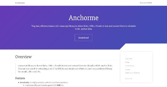 WebDesign Convertissez liensURLEmails de vos textes en liens cliquables - anchorme