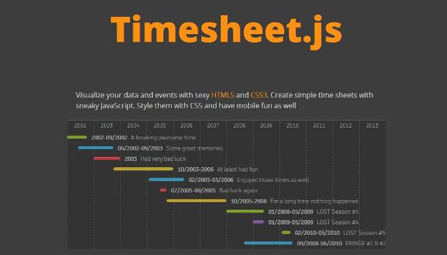 WebDesign Créer Feuilles temps en HTML  pour votre site web - Timesheet.js 