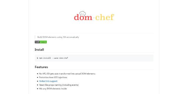 WebDesign Créer des éléments DOM en JavaScript Objets JSX - dom-chef