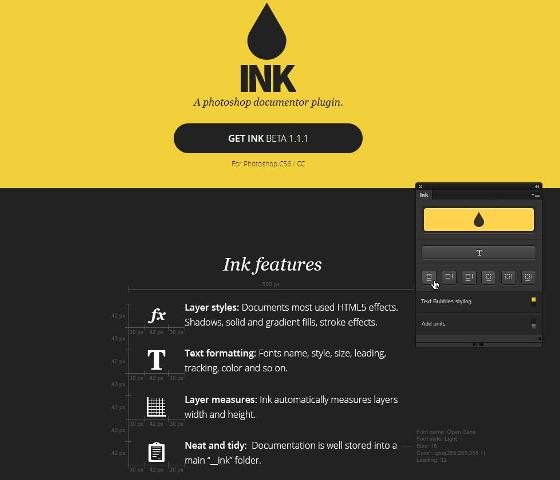 WebDesign Documenter vos maquettes Photoshop - Ink Plugin