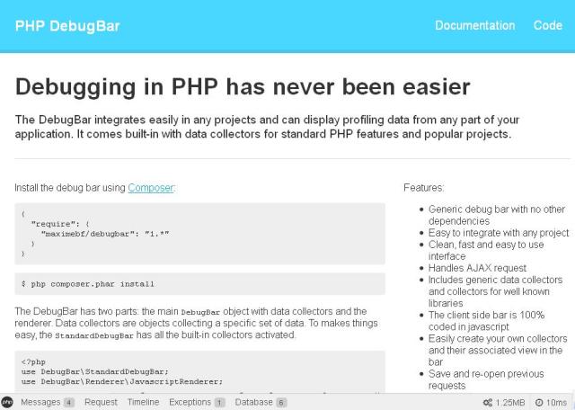 WebDesign Déboguer facilement PHP - DebugBar