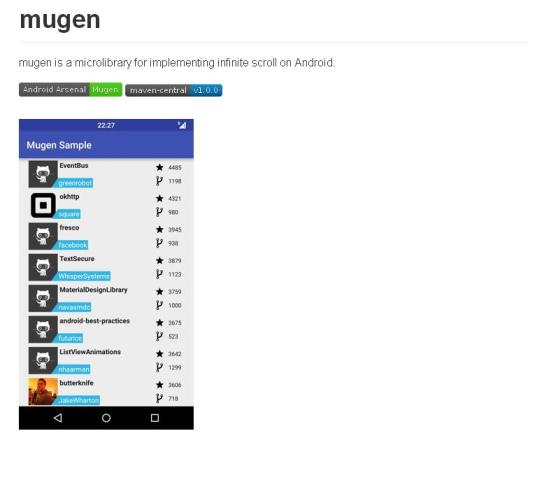WebDesign Défilement infini pour vos applications sur Android - mugen