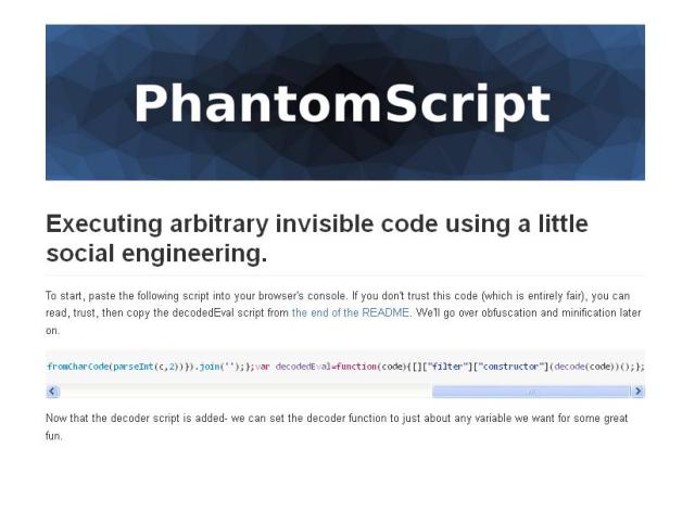 WebDesign Execution de script JavaScript invisible PhantomScript