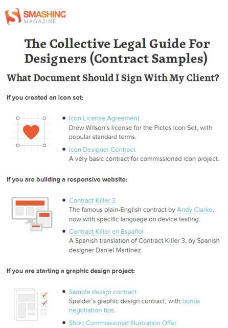 WebDesign Exemples de contrat pour les concepteurs et les développeurs