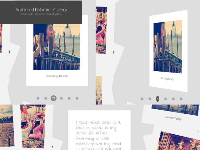 WebDesign Galerie de polaroid animé par JavaScript - ScatteredPolaroidsGallery