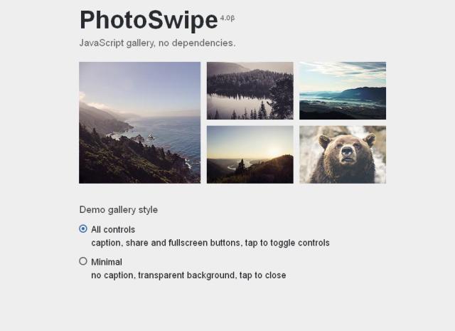 WebDesign Galerie dimages JavaScript pour votre site web mobile ou non - PhotoSwipe