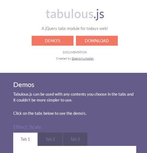WebDesign Gestion et effets pour onglets en toute simplicité avec jQuery - Tabulous.js