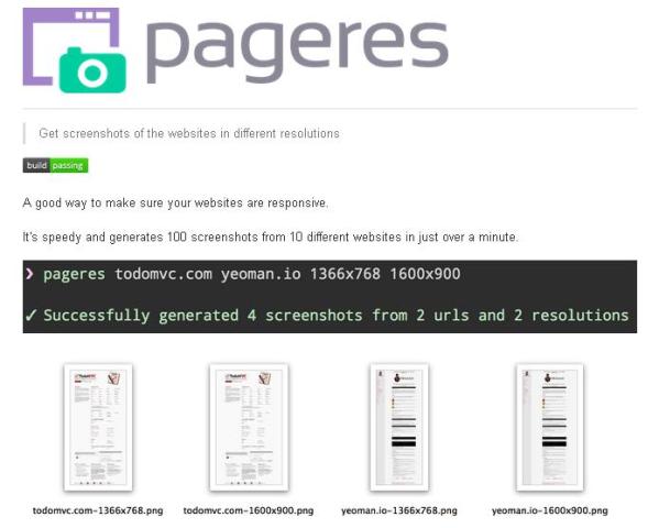 WebDesign Générer des impressions écran pour les sites Web réactifs - Pageres