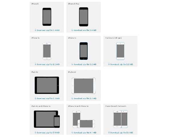 WebDesign Images officielles des produits Apple dont liPhone 6 Plus