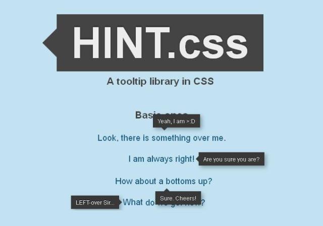 WebDesign Infos bulles uniquement codées en CSS - Hint.css