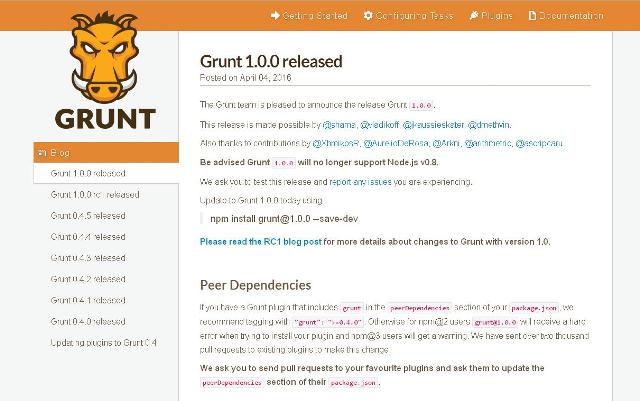WebDesign La version 1.0.0 de Grunt vient de sortir