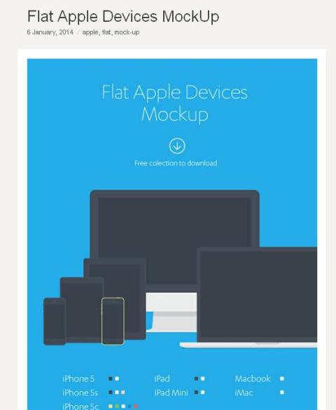 WebDesign Maquettes de Macbook iPhone iPad iMac - Flat Apple Devices Mockup